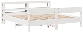 vidaXL Σκελετός Κρεβ. Χωρίς Στρώμα Λευκό 200x200 εκ Μασίφ Πεύκο