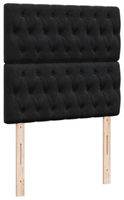 vidaXL Κρεβάτι Boxspring με Στρώμα Μαύρο 100x200 εκ. Βελούδινο