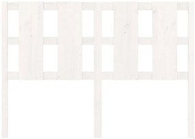 vidaXL Κεφαλάρι Κρεβατιού Λευκό 125,5 x 4 x 100 εκ. Μασίφ Ξύλο Πεύκου