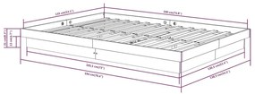 Πλαίσιο Κρεβατιού Μαύρο 135x190 εκ. από Μασίφ Ξύλο Double - Μαύρο