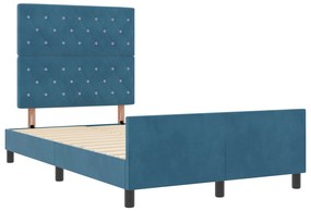 vidaXL Κρεβάτι Σκελετός Σκούρο Μπλε 120x200 εκ. Βελούδο