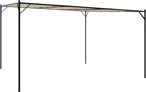 vidaXL Κιόσκι Μπεζ 4x4 μ. 180 γρ/μ² από Ύφασμα και Ατσάλι