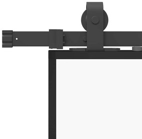 vidaXL Συρόμενη πόρτα με σετ υλικού Μαύρο 90x205 cm γυαλί μετριασμένο