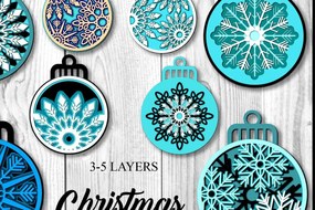 Intra απο ξύλο plywood 3mm-4mm πάχος Χριστουγεννιάτικα στολίδια με νιφάδες χιονιού Δίασταση 8x8 cm INTRAFABR-37963578