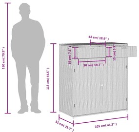 ΝΤΟΥΛΑΠΙ ΑΠΟΘΗΚΕΥΣΗΣ ΚΗΠΟΥ ΜΑΥΡΟ 105X55X113 ΕΚ. ΑΠΟ ΣΥΝΘ. ΡΑΤΑΝ 365563