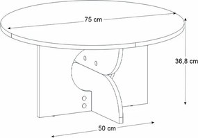 Τραπεζάκι σαλονιού Mara Megapap χρώμα travertine Ø75x36,8εκ.