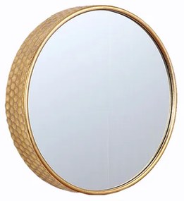 Καθρέπτης Τοίχου Μεταλλικός Χρυσός Art Et Lumiere Φ40x8,5εκ. 10995