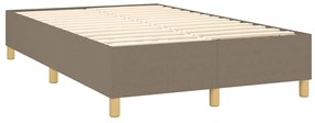 vidaXL Κρεβάτι Boxspring με Στρώμα Taupe 120x190 εκ. Υφασμάτινο