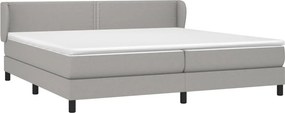 vidaXL Κρεβάτι Boxspring με Στρώμα Ανοιχτό Γκρι 200x200 εκ. Υφασμάτινο
