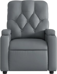 vidaXL Πολυθρόνα Ανακλινόμενη Γκρι από Συνθετικό Δέρμα