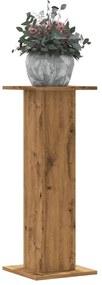 vidaXL Βάσεις Φυτών 2 τεμ. Αρτισιανή Δρυς 30x30x80 εκ. Επεξ. Ξύλο