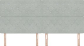 vidaXL LED κεφαλάρι με κεφαλάρι Ανοιχτό γκρι 200 cm Πολυεστέρας