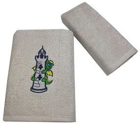 Πετσέτες Παιδικές Dragon (Σετ 2τμχ) Grey Astron Towels Set 65x135cm 100% Cotton