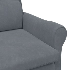 vidaXL Πολυθρόνα Σκούρο γκρι Βελούδο