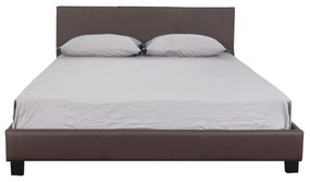 Κρεβάτι ArteLibre AZALEA Σκούρο Καφέ PU 213x168x88cm (Στρώμα 160x200cm)