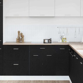 vidaXL Κρεμαστό ντουλάπι με συρτάρι Μαύρη Οξυά 60 x 46 x 81,5 εκ