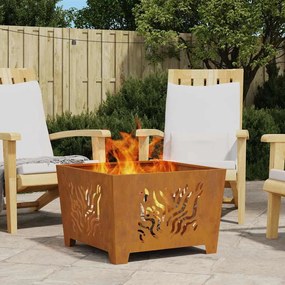 vidaXL Φωτιά Καφέ 60 x 60 x 40 cm Ατσάλι σκληρυθέν στον αέρα
