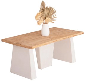 ΤΡΑΠΕΖΙ ΣΕΙΡΑ SANTORINI HM18042 ΤΟΠ ΞΥΛΟ ΕΛΑΤΟΥ-ΠΟΔΙΑ MDF ΥΠΟΛΕΥΚΑ 179x90x75Υεκ. (1 Τεμμάχια)