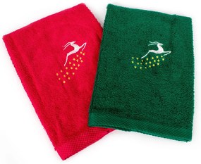 Χριστουγεννιάτικες Πετσέτες (Σετ 2τμχ) Dimcol Reindeer Red-Green