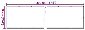 vidaXL Περίφραξη Μπαλκονιού Σχέδιο Ledge Stone Γκρι 400x90 εκ. PVC