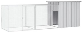 vidaXL Κοτέτσι - Κλουβί Γκρι 300x91x100 εκ. από Γαλβανισμένο Χάλυβα