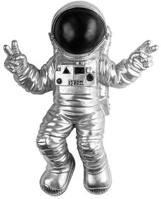 Διακοσμητικό Τοίχου Cosmonaut 891TNL3709 35x10x47cm Silver-Black Wallity Πολυέστερ