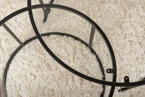 Τραπεζάκια Σαλονιού Σετ Μαύρο / Διαφανές AURUM 80x80x43