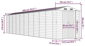 ΑΠΟΘΗΚΗ ΚΗΠΟΥ ΑΝΟΙΧΤΟ ΚΑΦΕ 191X895X198 ΕΚ. ΓΑΛΒΑΝΙΣΜΕΝΟ ΑΤΣΑΛΙ 3188284