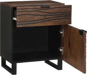 vidaXL Κομοδίνο Καρυδιά 50 x 33 x 60 εκ Επεξεργασμένο Ξύλο