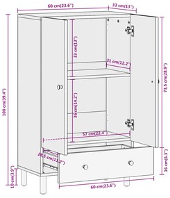 ΒΙΤΡΙΝΑ 60 X 33 X 100 ΕΚ. ΑΠΟ ΜΑΣΙΦ ΞΥΛΟ ΜΑΝΓΚΟ 356921