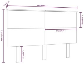 Κεφαλάρι κρεβατιού Καφέ 154x6x82,5 εκ. από Μασίφ Ξύλο Πεύκου - Καφέ