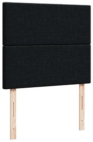 vidaXL Κρεβάτι Boxspring με Στρώμα Μαύρο 120x200 εκ. Υφασμάτινο