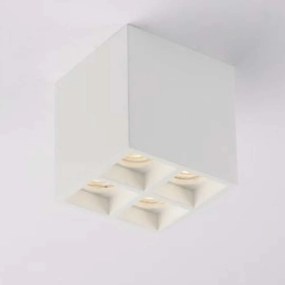 Φωτιστικό Οροφής - Πλαφονιέρα Hapis I-HAPIS-Q4 4xGU10 10,5x10,5x11cm White Intec Γύψος