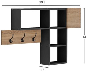 ΚΡΕΜΑΣΤΡΑ ΕΙΣΟΔΟΥ ΜΕ ΡΑΦΙΑ HARLAN HM8973.11 ΜΕΛΑΜΙΝΗ ΣΕ SONAMA-ΓΚΡΙ 99,5x15x61Υεκ.
