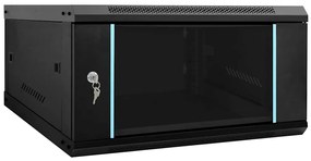 vidaXL Ντουλάπα δικτύου με αποθήκευση Μαύρο 60 x 60 x 35 cm Ατσάλι