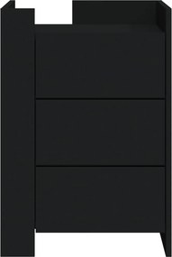 vidaXL Κομοδίνο Μαύρο 45x50x65 εκ. από Επεξεργασμένο Ξύλο