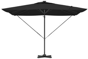 vidaXL Ομπρέλα με Βραχίονα Roma με LED Μαύρη 286x285x270 cm Αλουμίνιο