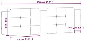 Μαξιλάρι για Κεφαλάρι Λευκό/Μαύρο 180 εκ. από Συνθετικό Δέρμα - Λευκό