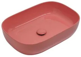 Scarabeo Glam Eπικαθήμενος Νιπτήρας Πορσελάνης 56x39 εκ Peach Glossy