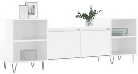 vidaXL Έπιπλο Τηλεόρασης Γυαλ. Λευκό 160x35x55 εκ. Επεξεργασμένο Ξύλο