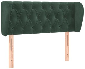 vidaXL Κεφαλάρι με Πτερύγια Σκούρο Πράσινο 103x23x78/88 εκ. Βελούδινο
