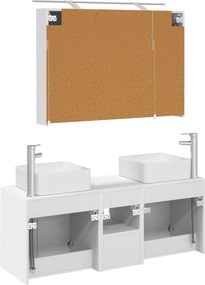 vidaXL Σετ Ντουλαπιών Μπάνιου 4 pcs Λευκό 100 x 14,5 x 70 εκ