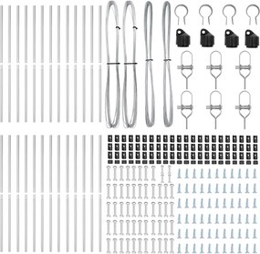 vidaXL Ενσωματωμένος Πόλος Φράχτη 26 pcs Ασημί