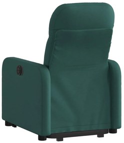 vidaXL Πολυθρόνα Ανακλινόμενη με Ανύψωση Σκούρο Πράσινη Υφασμάτινη