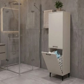 Ντουλάπι με καλάθι απλύτων Singa Megapap χρώμα sandstone 45x40x180εκ.