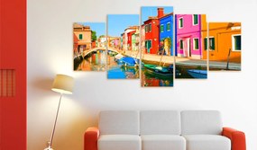 Πίνακας - Waterfront in rainbow colors 100x50