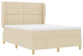 vidaXL Κρεβάτι με Στρώμα σε Κρέμ 160x200 εκ. Ύφασμα