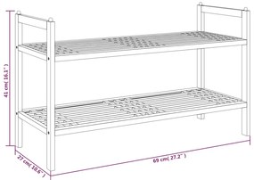 vidaXL Παπουτσοθήκη 69 x 27 x 41 εκ. από Μασίφ Ξύλο Καρυδιάς