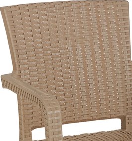 Τραπεζαρία Icon-Halcyon pakoworld σετ 5τεμ PP σε cappuccino απόχρωση