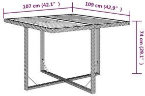 ΤΡΑΠΕΖΙ ΚΗΠΟΥ ΜΠΕΖ 109X107X74 ΕΚ. ΣΥΝΘΕΤΙΚΟ ΡΑΤΑΝ/ΜΑΣΙΦ ΑΚΑΚΙΑ 316791